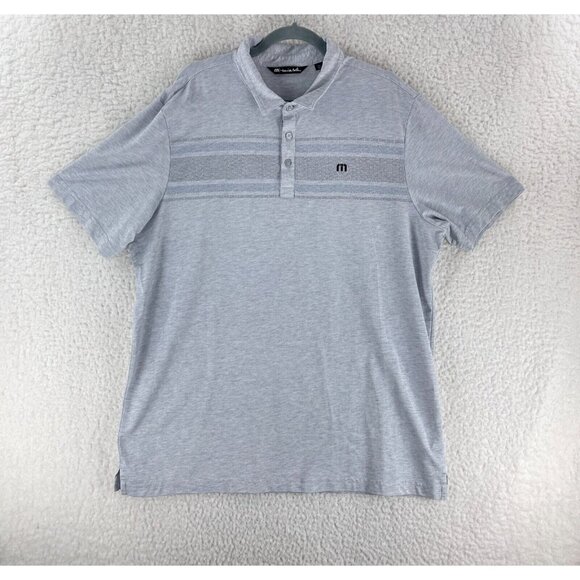 Travis Mathew Gray Brankroll Polo Shirt Mens Short Sleeve Collared Golf Size XXL - Picture 1 of 15